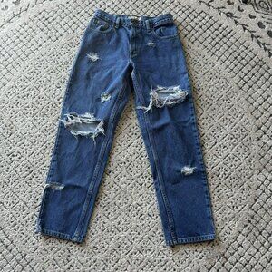 L.L. Bean Womens Original Fit Denim Jeans 6P Distressed‎ Ripped Petite